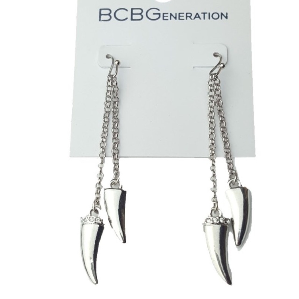BCBG  - Silver Horn Earrings